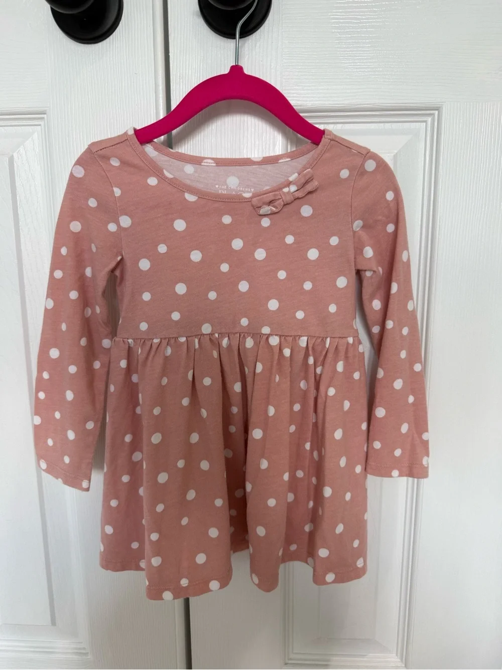 The Children's Place Pink Polka Dot Long Sleeve Dress